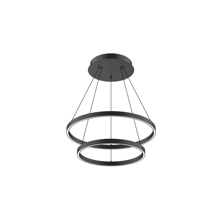 Cerchio Matte Black 87W LED Wagon Wheel Chandelier