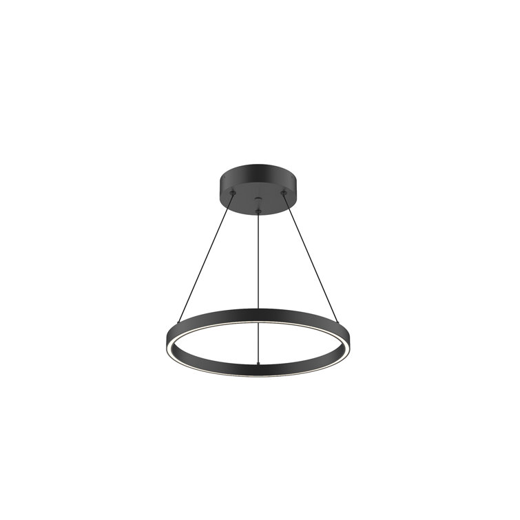 Cerchio Black Aluminum Dimmable LED Geometric Chandelier