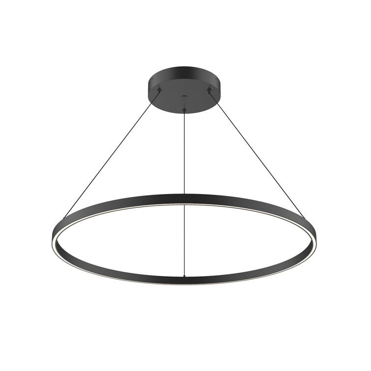 Cerchio Sleek Black Aluminum LED Geometric Chandelier