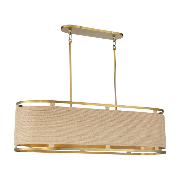 Soft Brass 8-Light Drum Pendant Chandelier