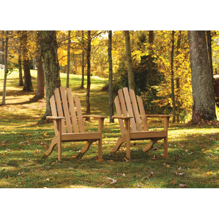 Natural Teak Wood Adirondack Chair with Arms