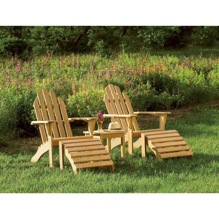 Natural Teak Wood Adirondack Chair with Arms