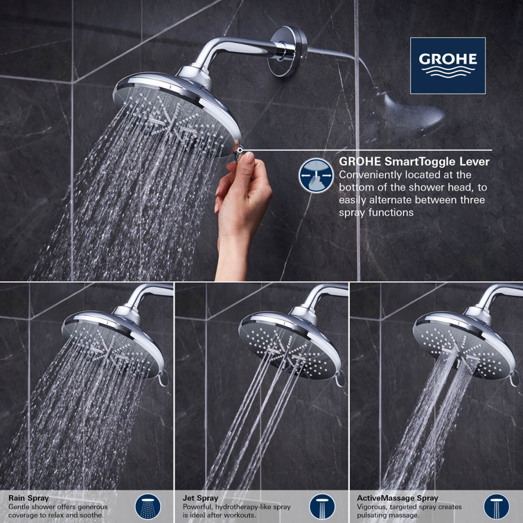 Hard Graphite Multi-Function Wall Mounted Shower Head
