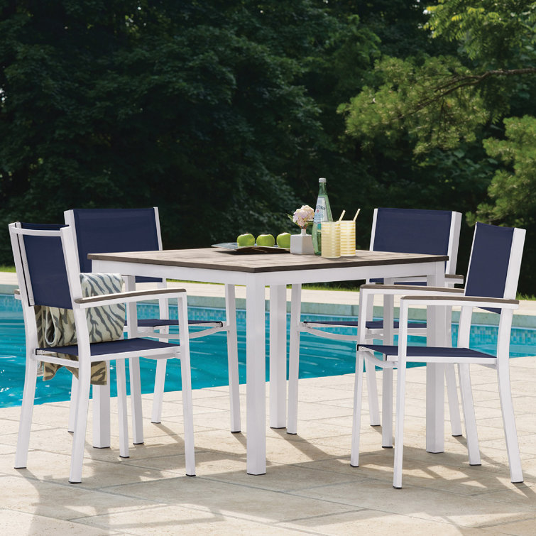 Carbon Aluminum Frame Modern Outdoor Dining Chair Set