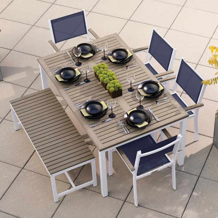 Carbon Aluminum Frame Modern Outdoor Dining Chair Set