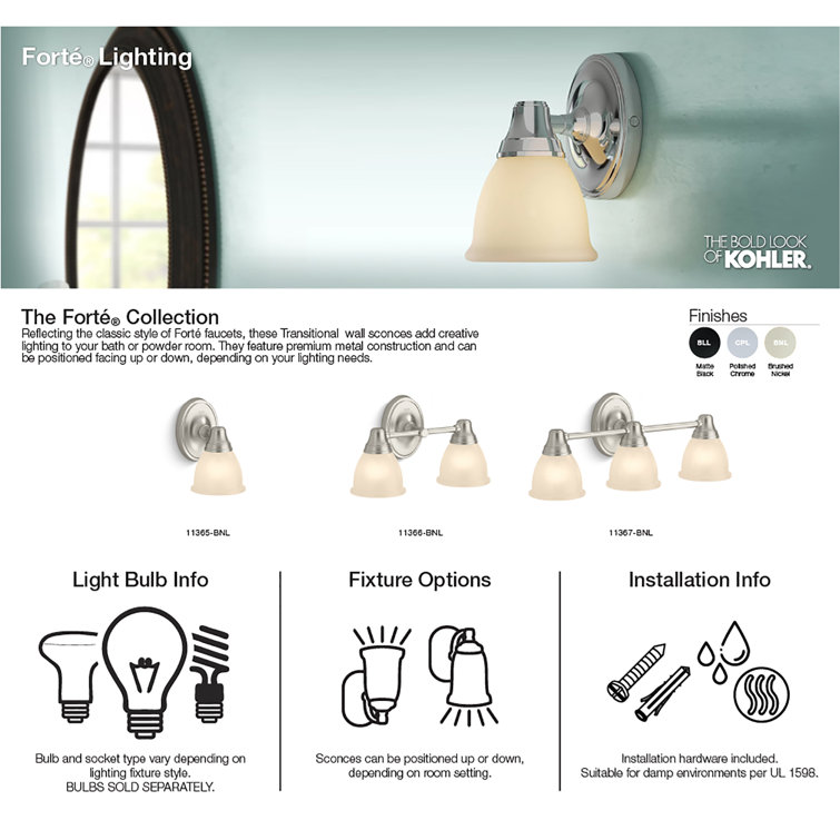 Polished Chrome 3-Light Bathroom Vanity Fixture
