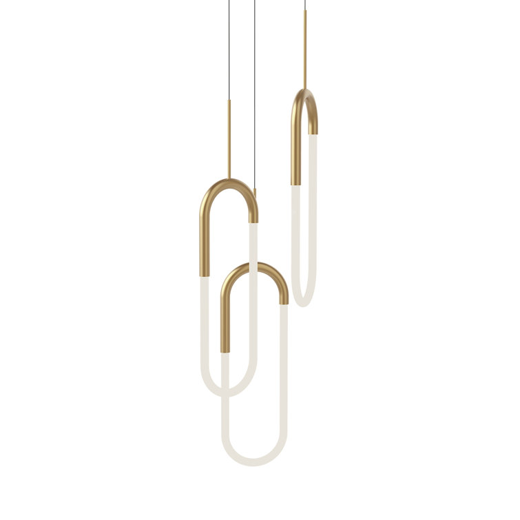 Huron Brushed Gold Slender LED Pendant Light