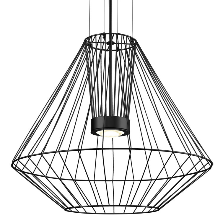 Arctic Black LED Geometric Glass Chandelier for Indoor/Outdoor