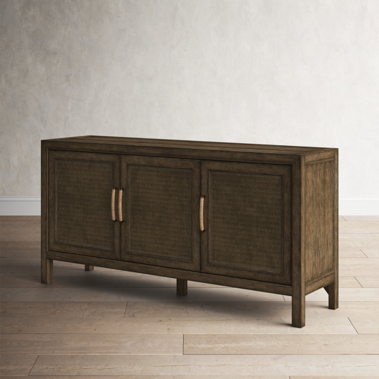 Transitional Sundance Large Brown Rattan Media Console