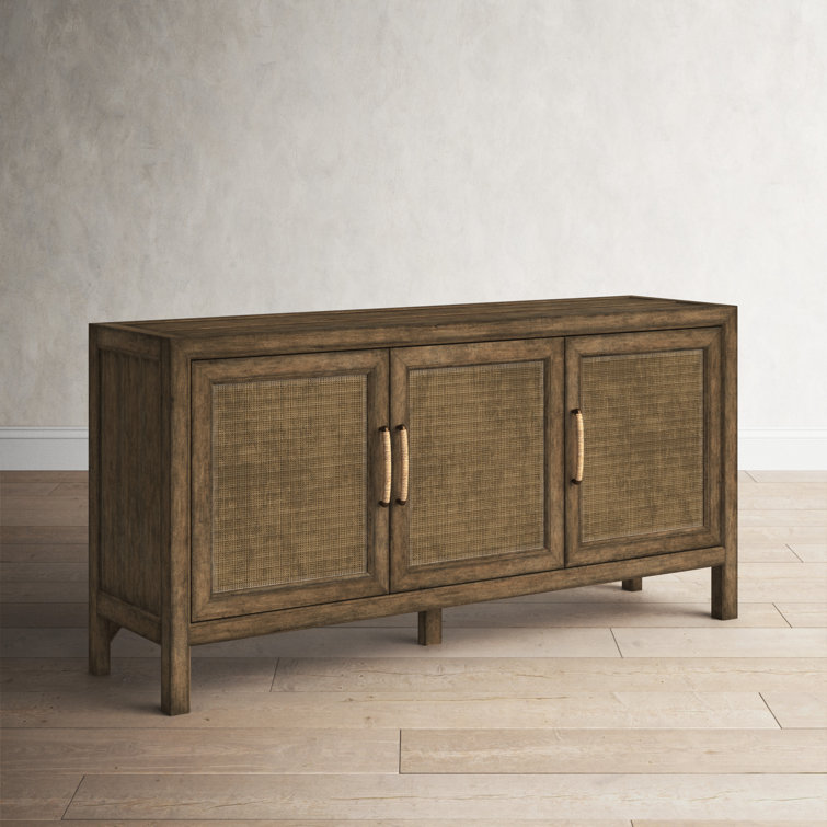 Transitional Sundance Large Brown Rattan Media Console