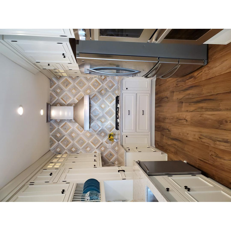Beige and Gray 8x8 Polished Marble Mosaic Tile