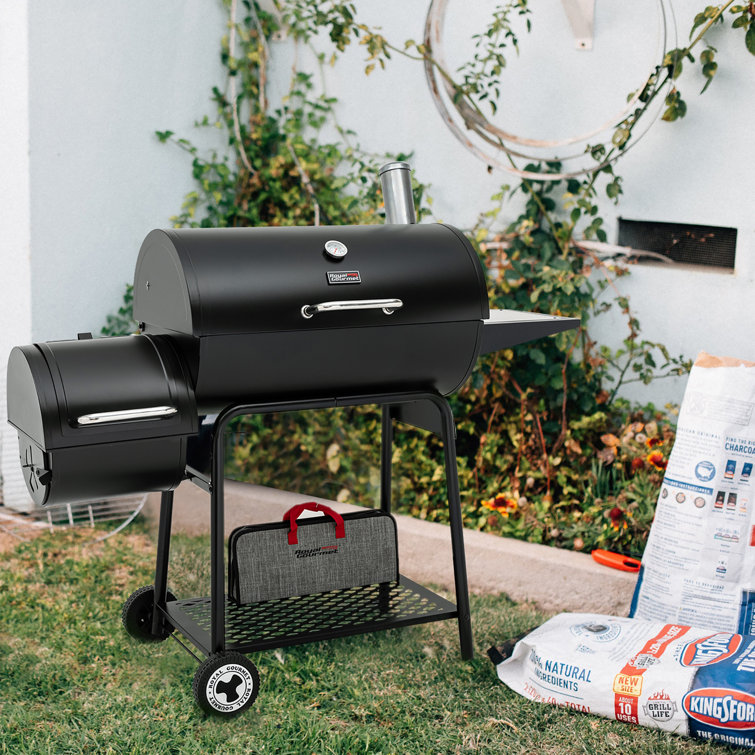 Royal Gourmet 54" Black Barrel Charcoal Grill with Smoker