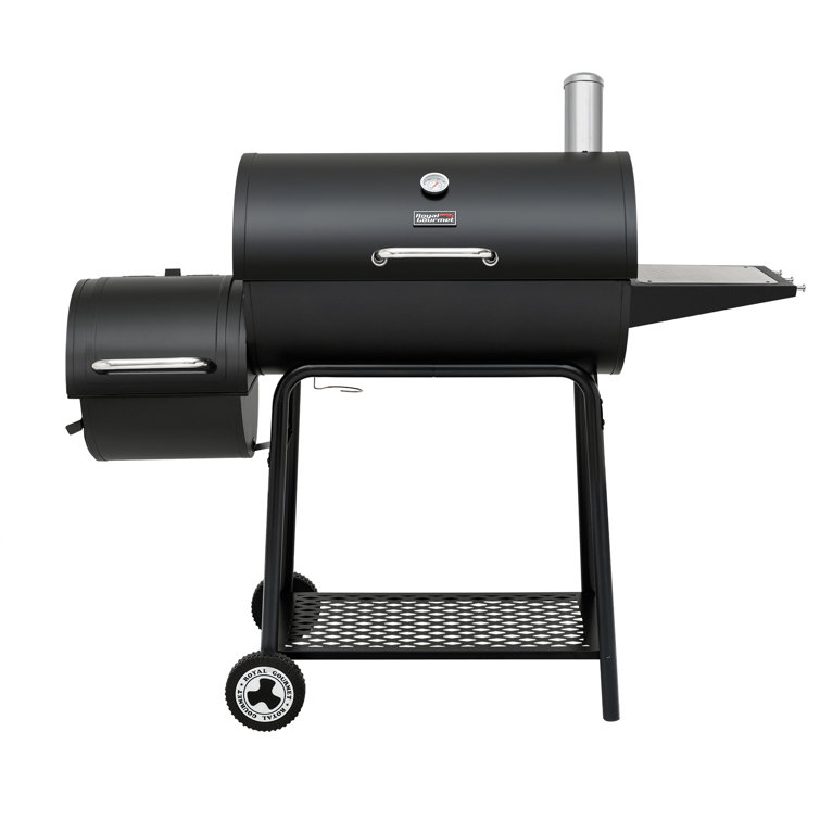 Royal Gourmet 54" Black Barrel Charcoal Grill with Smoker