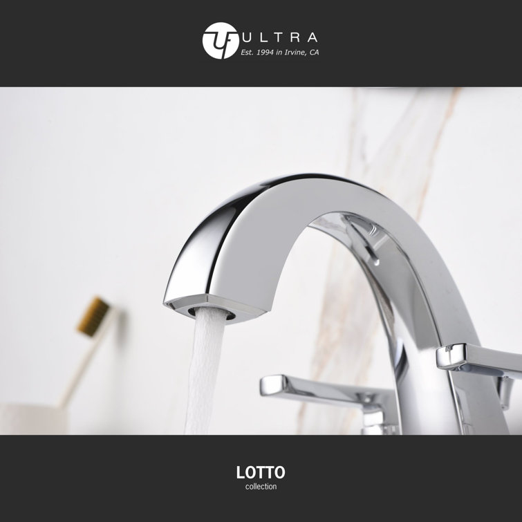 Chrome Polished 2-Handle Centerset Bathroom Faucet with Drain Assembly