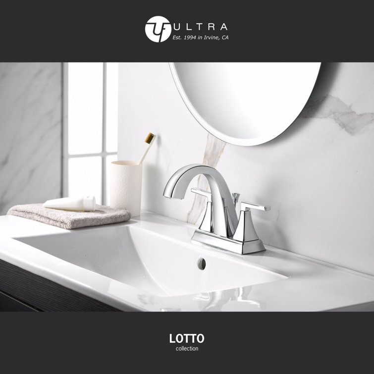 Chrome Polished 2-Handle Centerset Bathroom Faucet with Drain Assembly