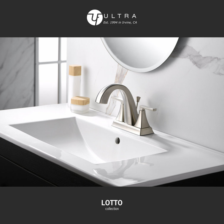 Brushed Nickel Two-Handle Centerset Bathroom Faucet