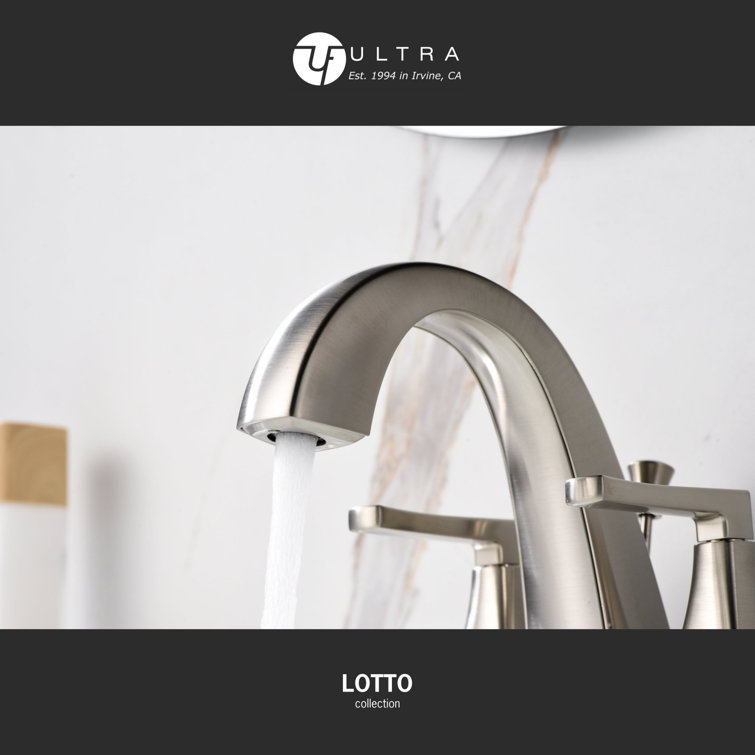 Brushed Nickel Two-Handle Centerset Bathroom Faucet