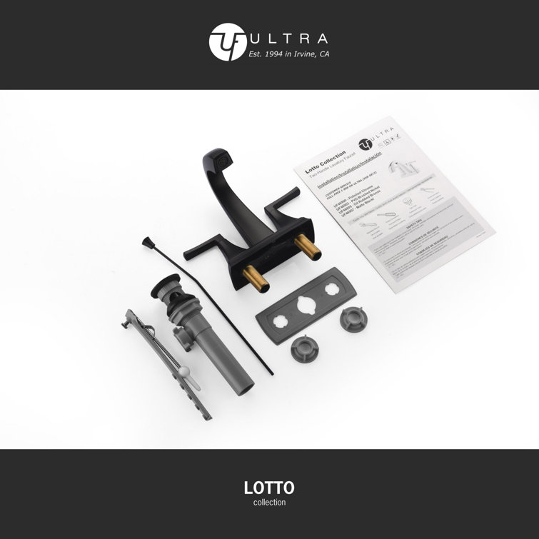 Matte Black Zinc Two-Handle Centerset Bathroom Faucet