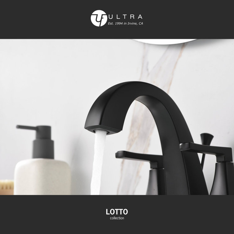 Matte Black Zinc Two-Handle Centerset Bathroom Faucet