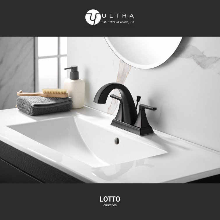 Matte Black Zinc Two-Handle Centerset Bathroom Faucet