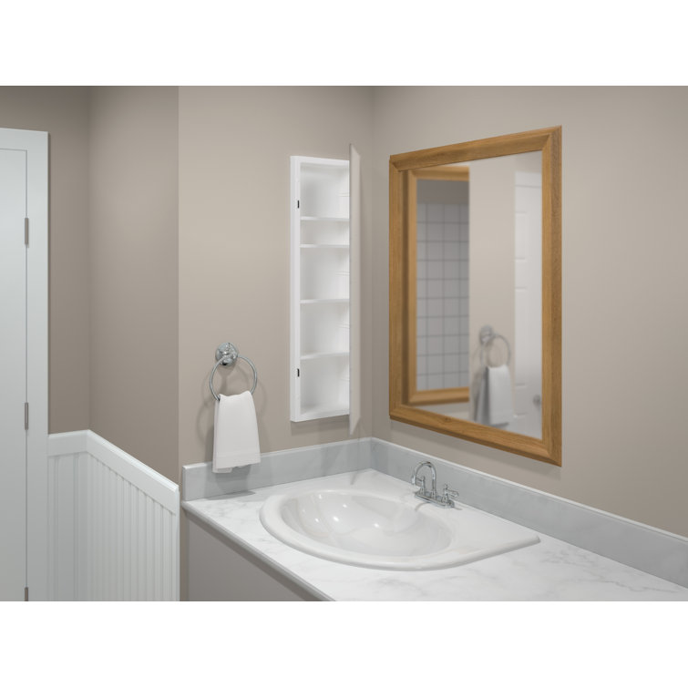 12'' x 36'' Polished White Recessed Medicine Cabinet