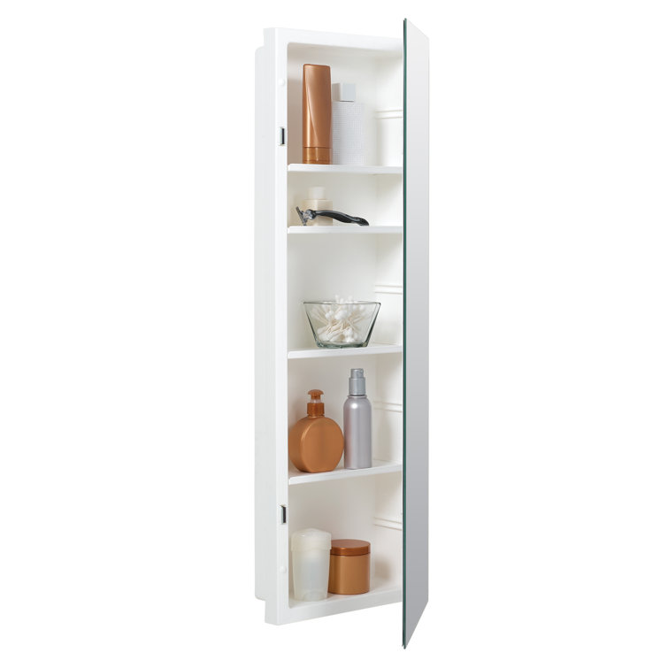 12'' x 36'' Polished White Recessed Medicine Cabinet