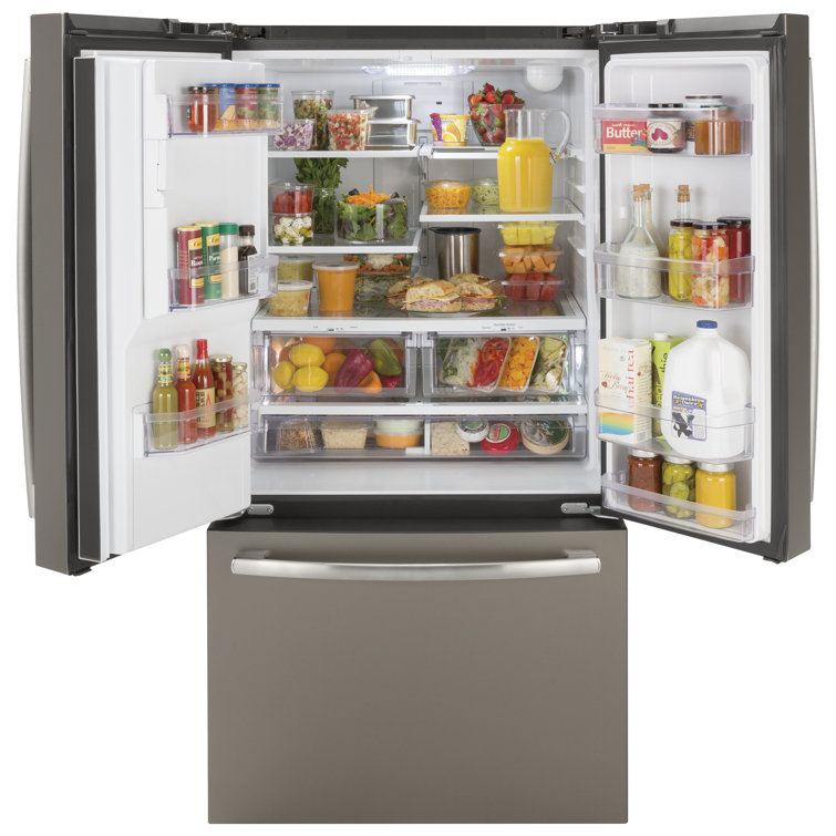 Slate French Door Refrigerator with Ice Maker and LED Lighting