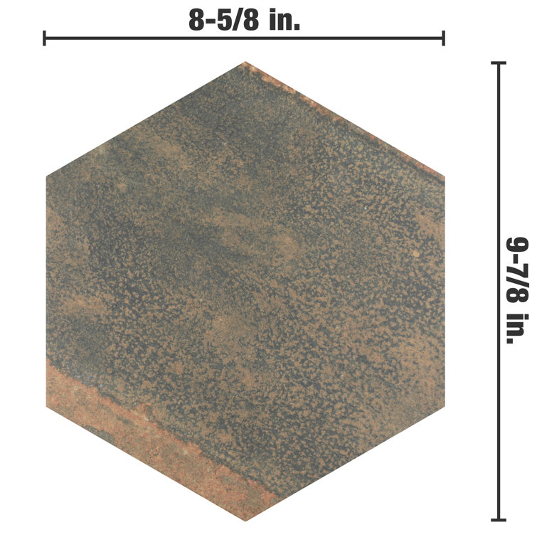 Maheno Hex 9.88" x 8.63" Matte Porcelain Wall & Floor Tile