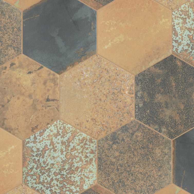 Maheno Hex 9.88" x 8.63" Matte Porcelain Wall & Floor Tile