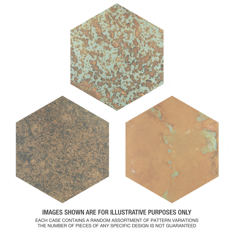 Maheno Hex 9.88" x 8.63" Matte Porcelain Wall & Floor Tile