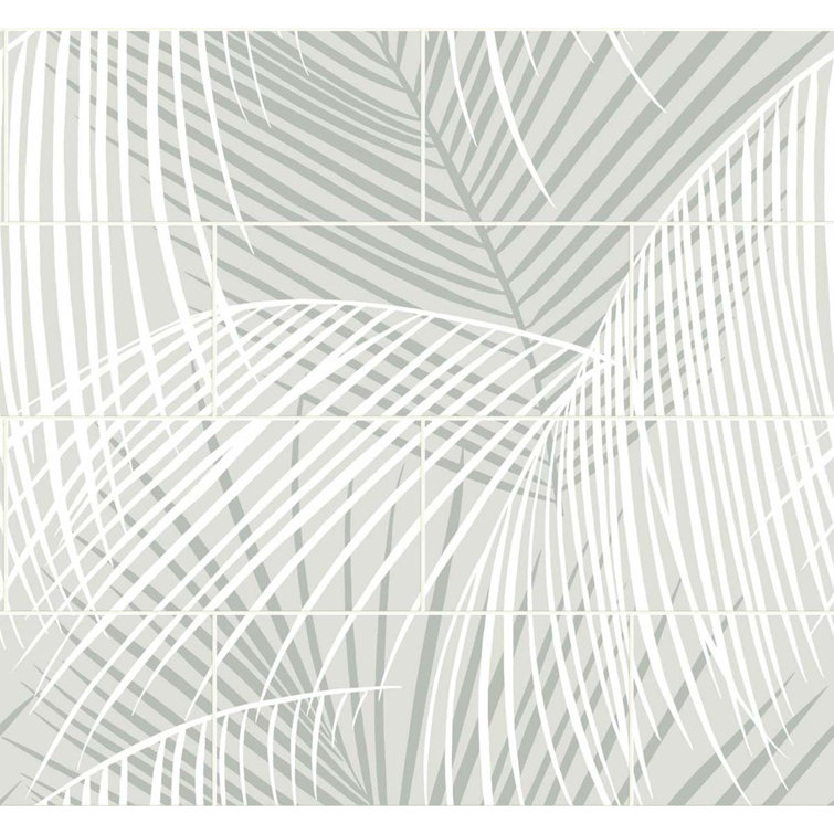 Luxe Haven Sea Salt Palm Tile Peel and Stick Wallpaper