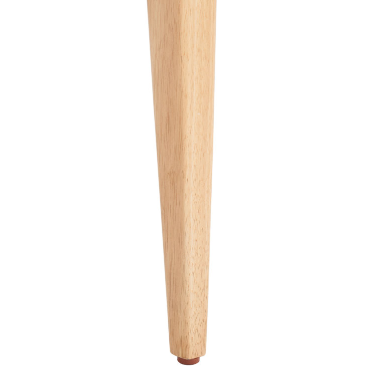 Natural Rubberwood and Cane Side Chair with White Upholstery