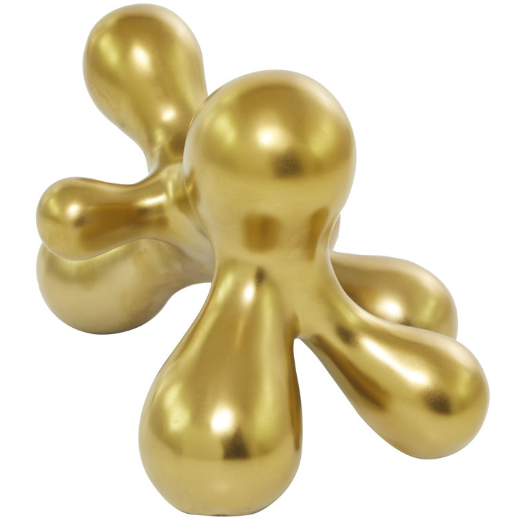 Gold Porcelain Abstract Starburst Sculpture