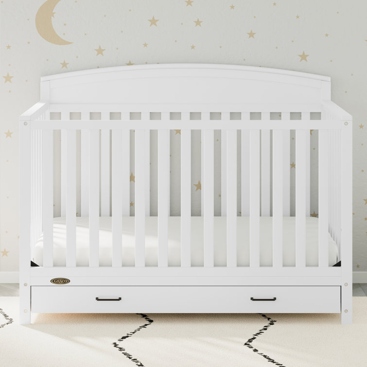 White Pine 5-in-1 Convertible Crib with Drawer