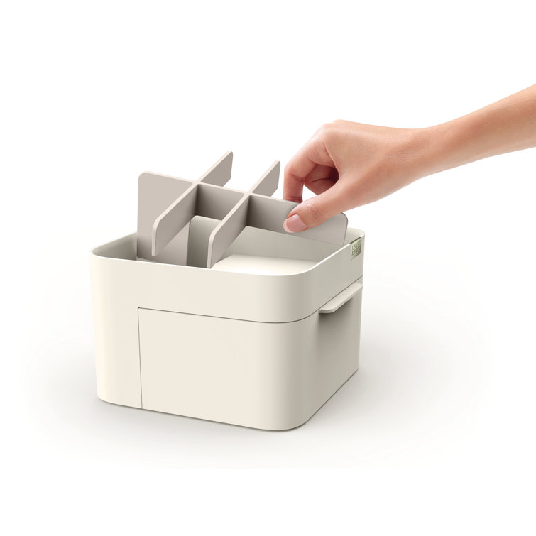 Off-White ABS Cosmetic Organizer with Drawer