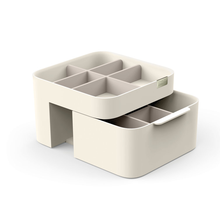 Off-White ABS Cosmetic Organizer with Drawer