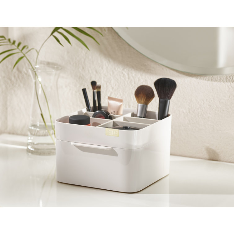 Off-White ABS Cosmetic Organizer with Drawer