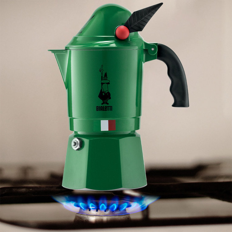 Green Aluminum 3-Cup Stovetop Espresso Maker