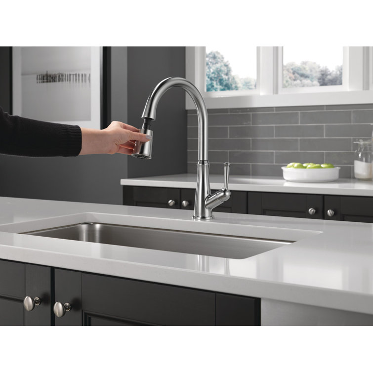 Arctic Stainless Steel Pull-Down Kitchen Faucet with Magnetic Docking