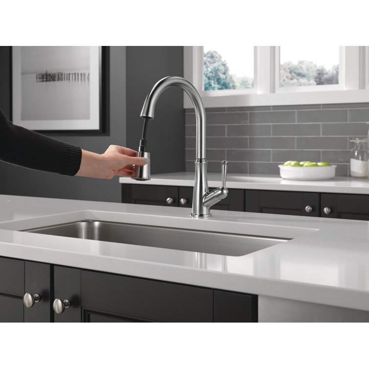 Arctic Stainless Steel Pull-Down Kitchen Faucet with Magnetic Docking