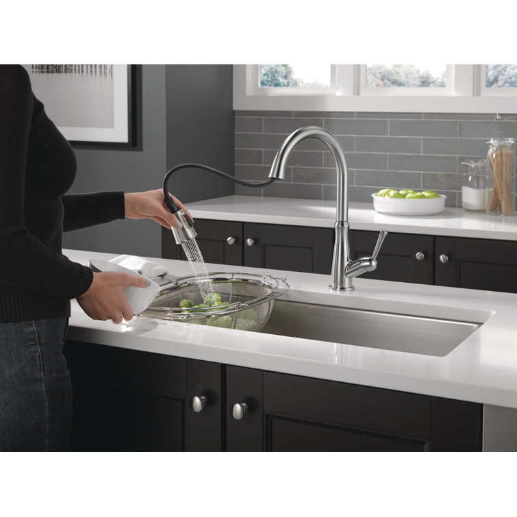 Arctic Stainless Steel Pull-Down Kitchen Faucet with Magnetic Docking