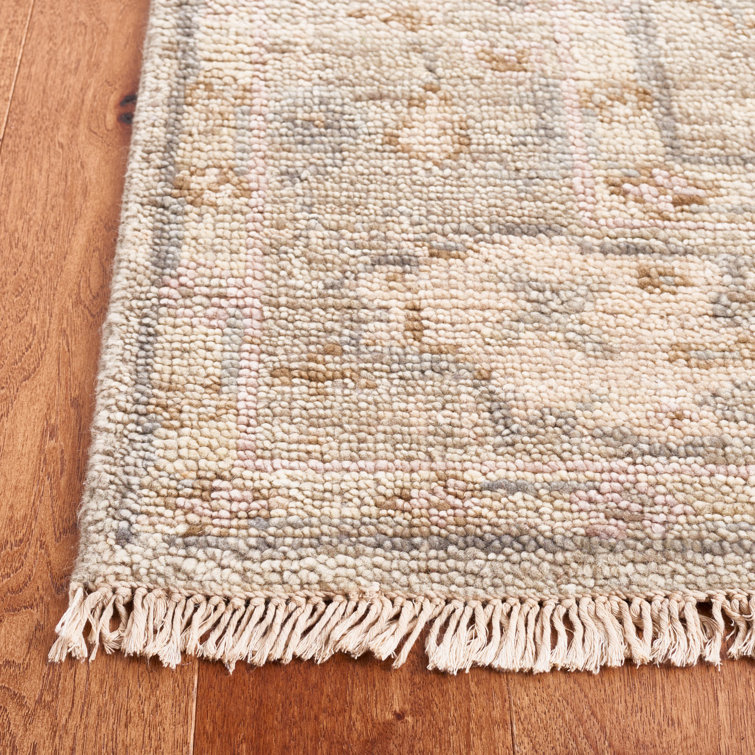 Groton Hand-Knotted Wool Oriental Area Rug in Gray and Green