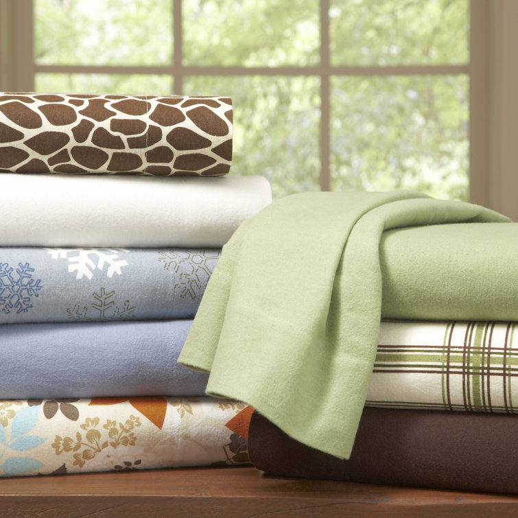 Heather Grey Twin Cotton Flannel Sheet Set