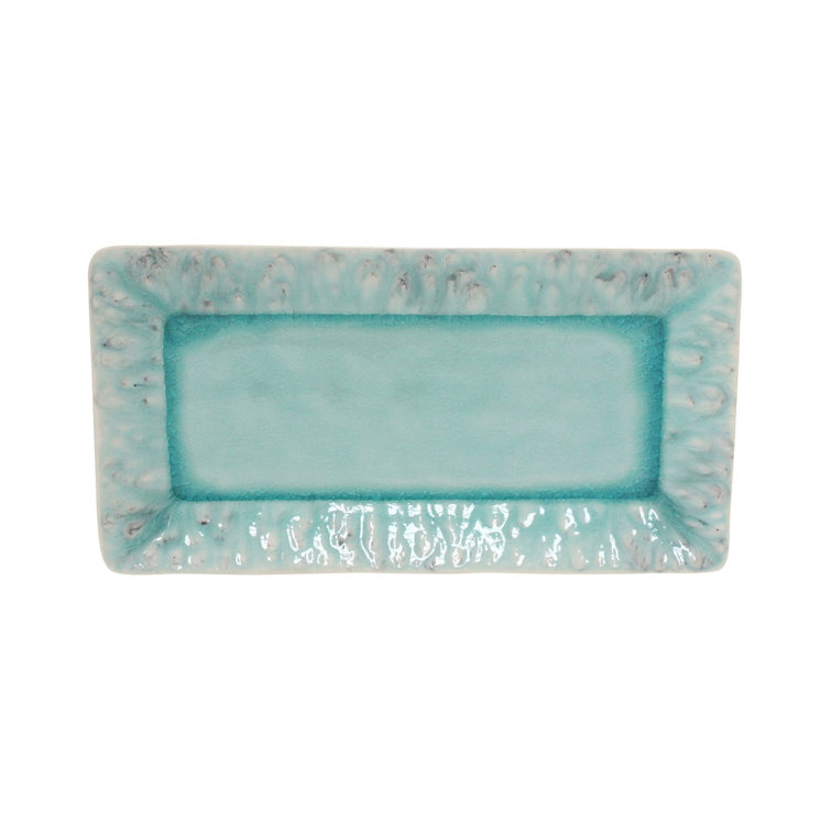 Madeira Blue 13.25" Rectangular Stoneware Tray