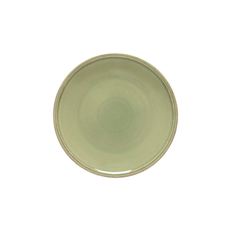 Sage Green Hand-Painted Ceramic Salad/Dessert Plate Set