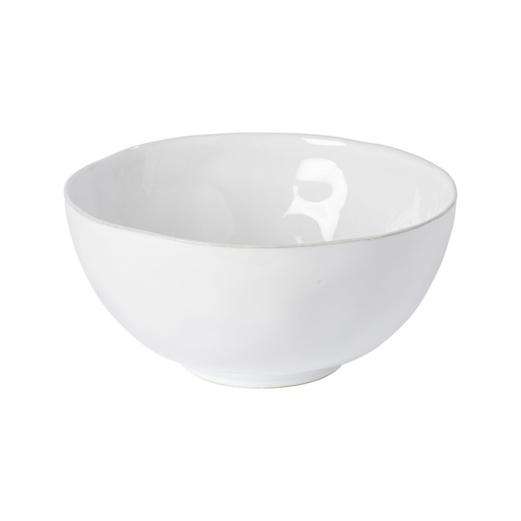 Livia White Ceramic Microwave Safe Serving Bowl