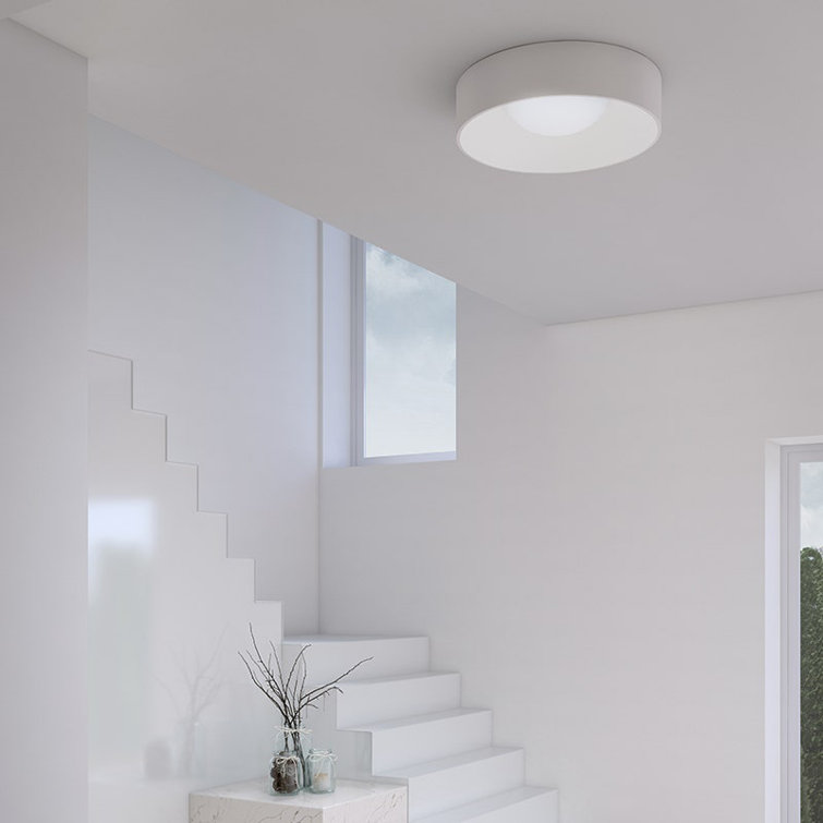 Satin White 6" LED Drum Flush Mount Light