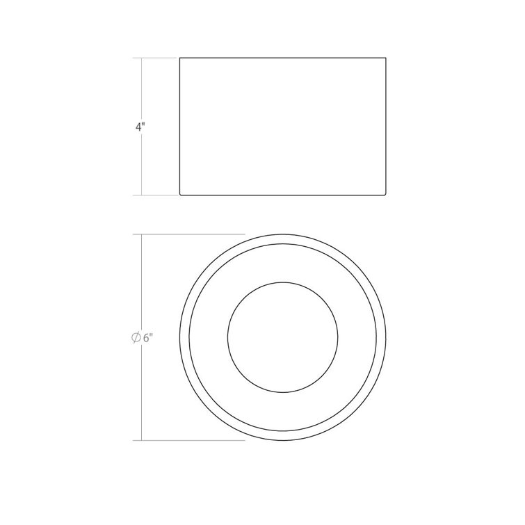 Satin White 6" LED Drum Flush Mount Light