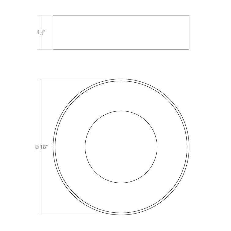 Dove Gray Modern Acrylic Drum LED Flush Mount 18"