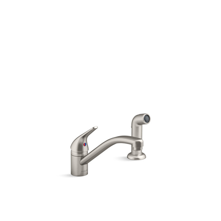Vibrant Stainless Steel Single Handle Kitchen Faucet with Pull-out Spray